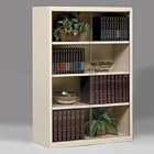 Executive Steel 4 Shelf Bookcase with Glass Doors, 36w x 15d x 52h, Light Gray by Tennsco