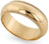 14K Gold Milgrain Heavy Classic-Fit Wedding Band, 6mm Wide