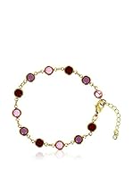 Shiny Cristal Pulsera  metal bañado en oro 24 ct / Rojo