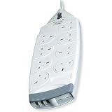 BELKIN F9M820UK4M - Belkin 8-way SurgeMaster Surge Suppressor with EFM/RMI Noise Filter - 4 Metre Cable