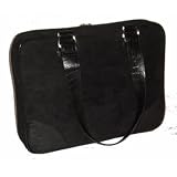 Mango Tango Slimline Faux Suede Laptop Bag - Black 17