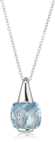 Laruna Collier 750 Wei&szlig;gold mit Topas in Briolett-Schliff 10x10 mm Kette 42 cm Preisvergleich
