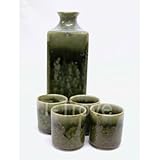 Rustic Green Square Sake Set