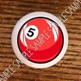 SPORTS RECREATION BILLIARDS POOL #5 BALL DRAWER PULLS KNOBS