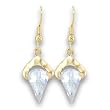 Gold Plated Brass Earrings with Clear Cubic Zirconia - 14x10mm