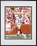 Joe Montana #18 Passing Double Matted 8 X 10 Photograph in Black Anodized Aluminum Frame