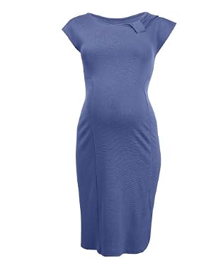 Maternity Ponti Bow Dress - Blue