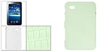 Antislip Textured Plastic Back Guard Light Green for Samsung P1000 Galaxy Tab