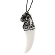 Resin Imitation Bone Pendant Fang - Adjustable Cord - 80mm x 21mm