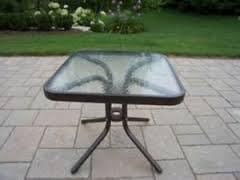 Square Outdoor Glass Top Side Table 20 x 20