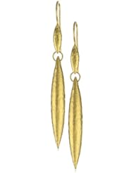 GURHAN "Wheat" Large High Karat Gold Drop Hook Earrings