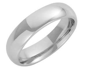 Platinum Wedding Ring, Heavy Court Shape, 5mm Band Width