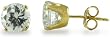 14KT Yellow Gold 2.0 CTW Round CZ Four-Prong Earrings