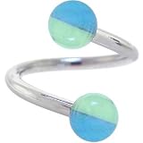 SEAFOAM Glow-N-Dark Spiral Twister Belly Ring
