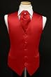 100% Red Satin Vest with Matching Ascot