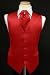 100% Red Satin Vest with Matching Ascot