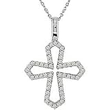 14ct Gold 1/4ct TDW Diamond Cross Pendant