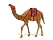 Olive Wood Camel with Red Saddle(between 9-10"H)