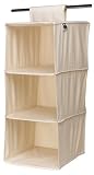 Whitney Design Three Shelf Natural Canvas Hanging Sweater Organizer
