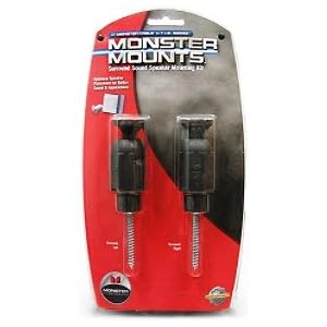 Monster Cable MM HTRS-B Monster Mounts Rear Speaker Mounting Kit 3lb. Capacity, Black 2pc set