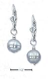 Sterling Silver White FW Pearl Drop Earrings With Leverback