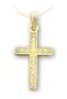 14k Yellow Gold Engraved Cross on 18" Yellow Gold Chain