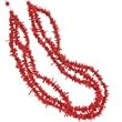 .925 Silver & Red Coral 3 Strand Necklace- 22"