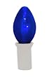 Pack 25 Commercial Transparent Blue 3-LED C7 Replacement Christmas Light Bulbs