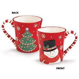 Festive Peppermint Snowman And Christmas Tree Mug Adorable Holiday And Kitchen Decor by Peppermint Snowman Collection