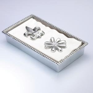 Beaded Dinner Aluminum Napkin Box with Two Weights