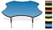 McCourt 74570W-LOW 60 Inch Flower Activity Table - Walnut Top with Black Legs - Adjusts to 15-22 Inches