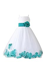 Girls Lace Satin/Tulle Spaghetti Strap Flower-Girl Dress  With a Sash 