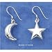 Dangles & Posts Ea-2938 : Sterling Silver High Polished Puffed Moon & Star Mismatch P...