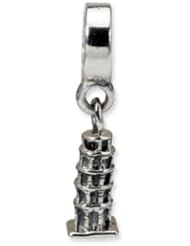 Leaning Tower of Pisa Charm in Silver for 3mm Charm Bracelets
