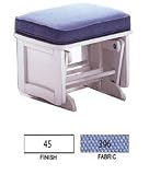 Glider Ottoman - Antique White Finish/Blue Mint Fabric