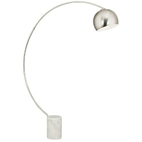 Possini Euro White Marble Base Arc Floor Lamp