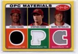 2009 UD O-Pee-Chee Materials #YDR Chris B. Young / Mark Reynolds / Stephen Drew - Arizona Diamondbacks (Piece of Authentic Jerseys) (Baseball Cards)