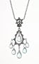 18k White Gold Chandelier Pendant w/ Aquamarine Briolette, Diamonds (.05ctw, G, VS) by Diana Heimann