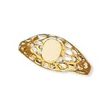 14K Yellow Gold Teens Oval Signet Lattice Ring - Size 5