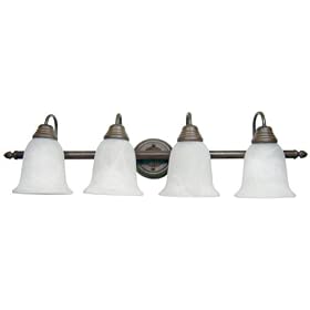 Yosemite Home Decor JH011-4DB 32-Inch 4-Light Bathroom Vanity, Dark Brown