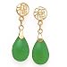 14K SMALL JADE DANGLE EARRINGS "GOOD LUCK" (POST)