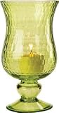 Small Chartreuse Green Glass Candle Holder