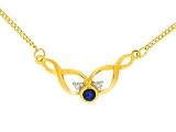 9ct Yellow Gold Ladies Sapphire & Diamond Necklace