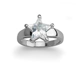 Sterling Silver 10mm Cubic Zirconia Star Ring