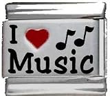 Clearly Charming I Heart Music Red Heart Laser Italian Charm