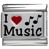Buy Clearly Charming I Heart Music Red Heart Laser Italian Charm by Clearly Charming