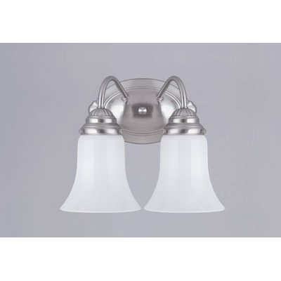 Westinghouse 64485 Two-Light Downward Wall Sconce, Brushed Nickel with White Opal Globes