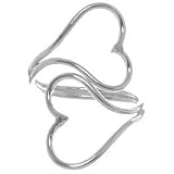 Sterling Silver Double Open Heart Bypass Ring