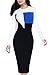 JOYEASYBUY Women's Elegant Colorblock Contrast Patchwork Wear to Work Bodycon Dress