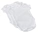 SpaSilk 100% Cotton Short Sleeve Lap Shoulder 3-Pack Bodysuit - White, Newborn